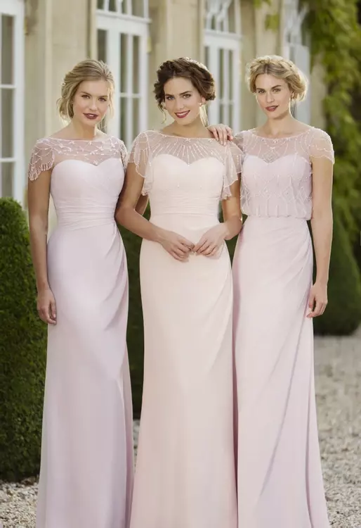 Jemima 1920s Beaded Sleeve Bridesmaids Dress Luna by True Bride